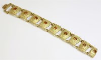 Lot 478 - An Italian modernist gold and citrine set bracelet