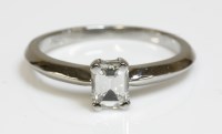 Lot 517 - An 18ct white gold single stone diamond ring