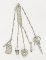 Lot 237 - A Victorian silver châtelaine