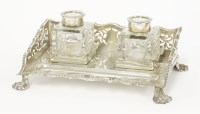Lot 69 - An Edwardian silver inkstand
