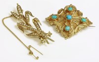 Lot 296 - A Victorian lozenge shaped repoussé brooch