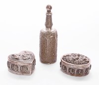 Lot 12 - An Indian silver bottle flask