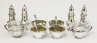 Lot 105 - A silver ten-piece condiment set