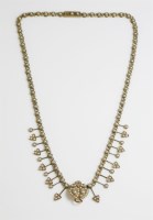 Lot 353 - A late Victorian gold fringe necklace set with split pearls