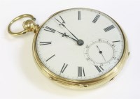Lot 321 - An 18ct gold open-faced