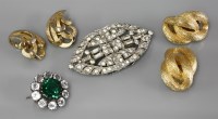Lot 13 - A pair of gold-plated clip-on earrings by Christian Dior