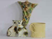 Lot 200 - A Whieldon-type pottery wall pocket of cornucopia form