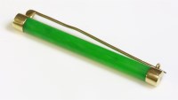 Lot 388 - A jade bar brooch