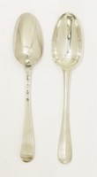 Lot 201 - A set of six George II Scottish silver hanoverian pattern tablespoons