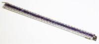 Lot 399 - An Art Deco amethyst and diamond line bracelet