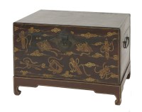 Lot 367 - A lacquer and leather-bound travelling Trunk