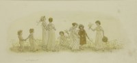 Lot 269 - Kate Greenaway (1846-1901)   
GIRLS PICKING FLOWERS
Signed with initials and dated '7th February 1888' l.l.