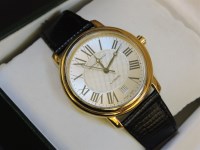 Lot 205 - A gentleman's cased gold plated Frédérique Constant automatic strap watch