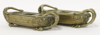 Lot 425 - A pair of Regency brass boat form inkwells