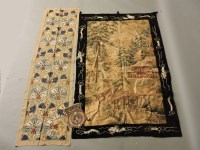 Lot 347 - A Japanese silk wall hanging