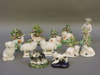 Lot 131 - A collection of 19th century Staffordshire pottery animal figures