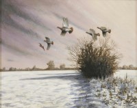 Lot 565 - Mark Chester (b.1960)
'LONG SHADOWS' - ENGLISH PARTRIDGES
Signed l.r.