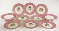 Lot 479 - A set of ten late 19th century Minton porcelain hand painted dessert plates