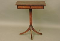 Lot 796 - A mahogany brass inlaid lamp table