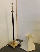 Lot 682 - A heavy brass standard lamp