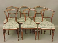 Lot 607 - A set of six Victorian walnut dining chairs