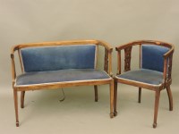 Lot 615 - An Edwardian salon settee