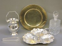 Lot 356 - A cut glass and silver collared decanter
