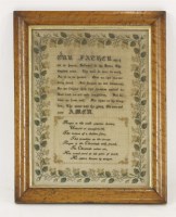 Lot 283 - A mid 19th century sampler
