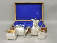 Lot 314 - A silver plated four piece teaset