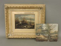 Lot 543 - Late 19th century School
HUNTING SCENE
Signed with monogram SM and dated 1881 l.l.