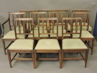 Lot 783 - Seven country Sheraton mahogany dining chairs