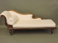 Lot 807 - A Victorian mahogany chaise longue