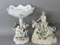 Lot 349 - A Continental porcelain centre piece