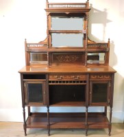 Lot 601 - A late 19th century inlaid mahogany mirror back sideboard