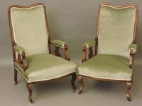 Lot 794 - A pair of Victorian armchairs