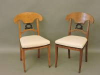 Lot 723 - A pair of Beidermeier single dining chairs