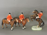 Lot 275 - Three Beswick huntsmen on horses