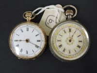 Lot 114 - A ladies 14ct gold pocket watch