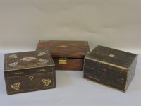 Lot 502 - Three Victorian jewellery/writing boxes