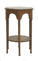 Lot 92 - An oak hexagonal lamp table