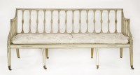 Lot 455 - A George III painted beechwood settee