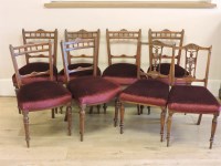 Lot 605 - A set of six late 19th/early 20th century dining chairs