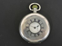Lot 100 - A sterling silver half hunter pocket watch