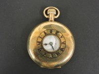 Lot 101 - A rolled gold half hunter pocket watch