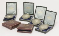 Lot 193 - Six silver 'Hampshire Public Schools Sports' badges
