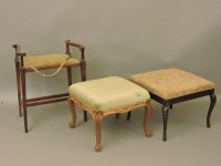 Lot 664 - A Victorian carved beech hearth stool