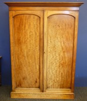 Lot 709 - A Victorian walnut two door wardrobe