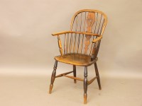 Lot 680 - A 19th century oak and elm Windsor chair
