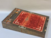 Lot 319 - A Victorian rosewood and mother of pearl inlaid writing box