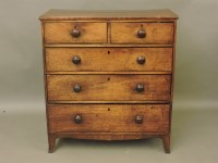 Lot 707 - A Victorian mahogany chest of two short and three long drawers